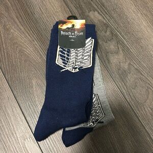 2 Pack NEW Official Attack On Titan Socks